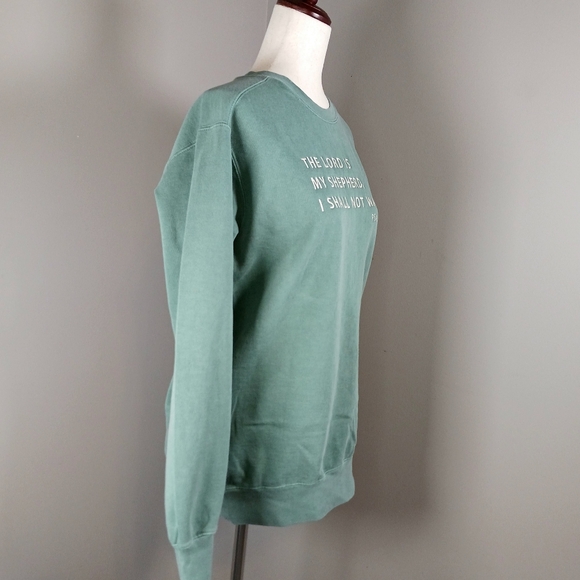 COMFORT COLORS Embroidered Bible Scripture Sweatshirt Psalm 23:1 Cotton Size S - Picture 7 of 11